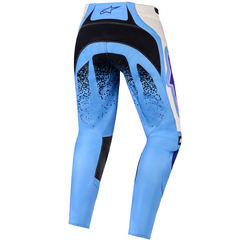 Spodnie motocrossowe damskie Alpinestars Stella Techstar Nomur w kolorze jasnoniebiesko-białym, ecru-czarno-różowym