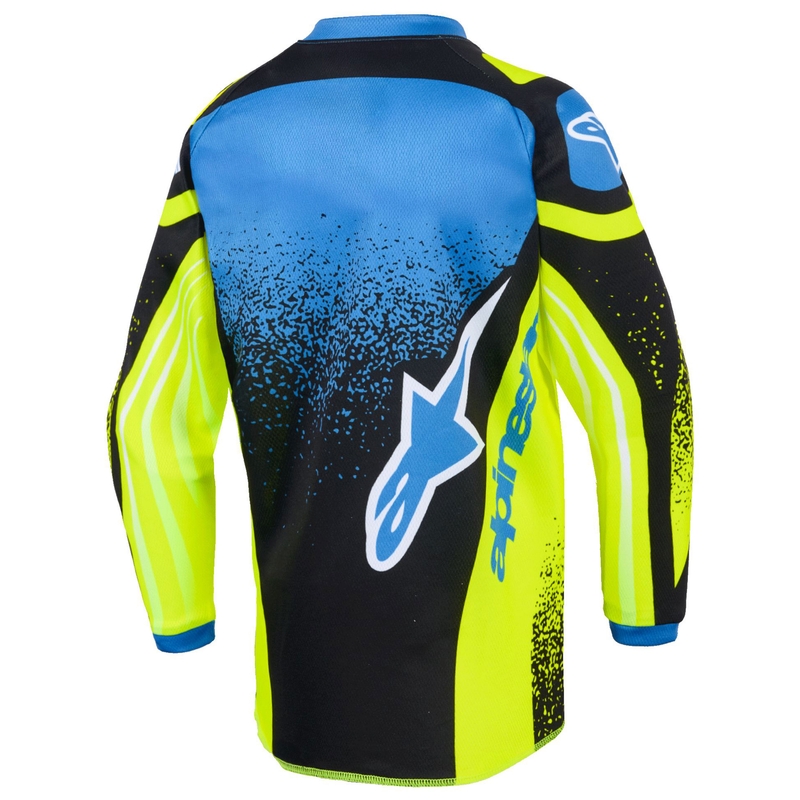 Koszulka motocrossowa dla dzieci Alpinestars Racer Nomur w kolorze granatowo-fluo-żółto-czarnym