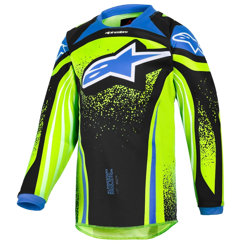 Koszulka motocrossowa dla dzieci Alpinestars Racer Nomur w kolorze granatowo-fluo-żółto-czarnym