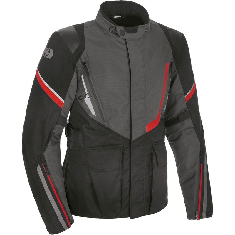 Kurtka motocyklowa Oxford Montreal 4.0 Dry2Dry™ czarno-szaro-czerwona