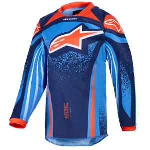 Koszulka motocrossowa dla dzieci Alpinestars Racer Nomur w kolorze granatowo-pomarańczowo-czarnym