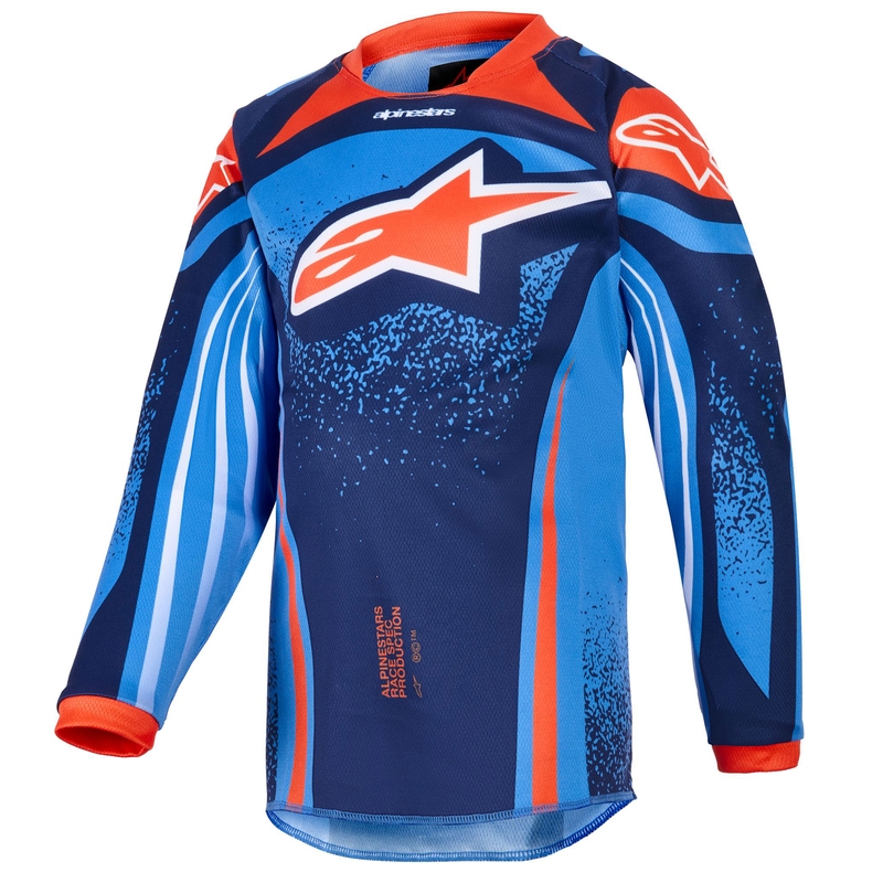 Koszulka motocrossowa dla dzieci Alpinestars Racer Nomur w kolorze granatowo-pomarańczowo-czarnym