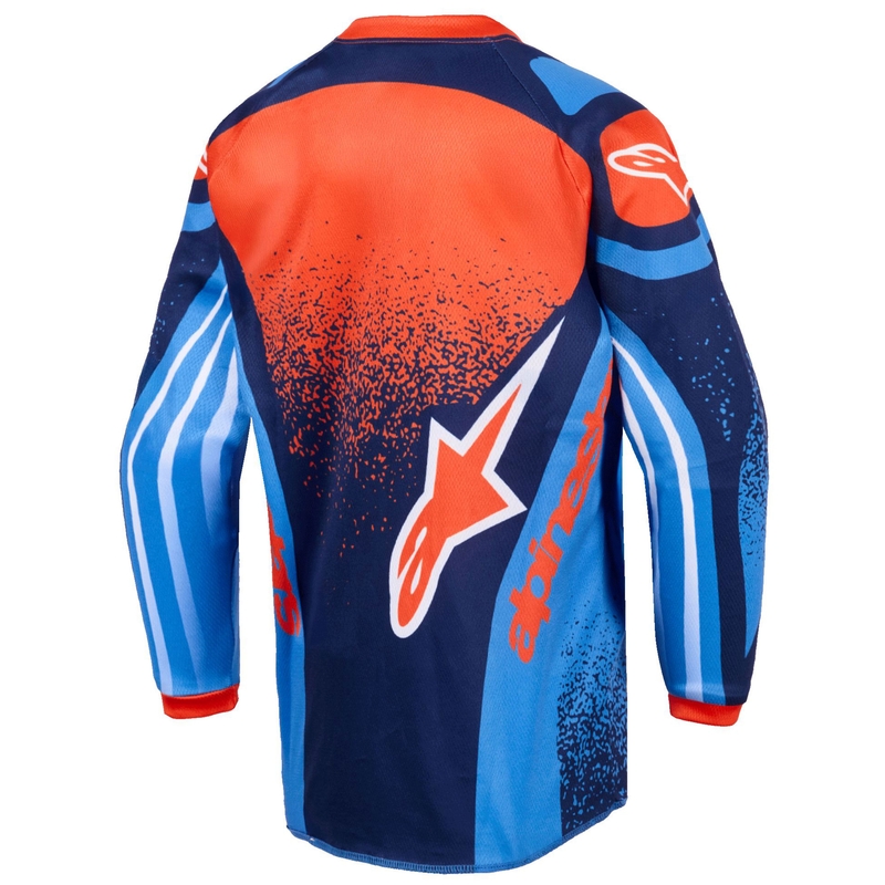Koszulka motocrossowa dla dzieci Alpinestars Racer Nomur w kolorze granatowo-pomarańczowo-czarnym