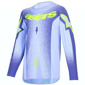 Koszulka motocrossowa dla dzieci Alpinestars Supertech Scenz w kolorze fioletowo-fluo-żółtym