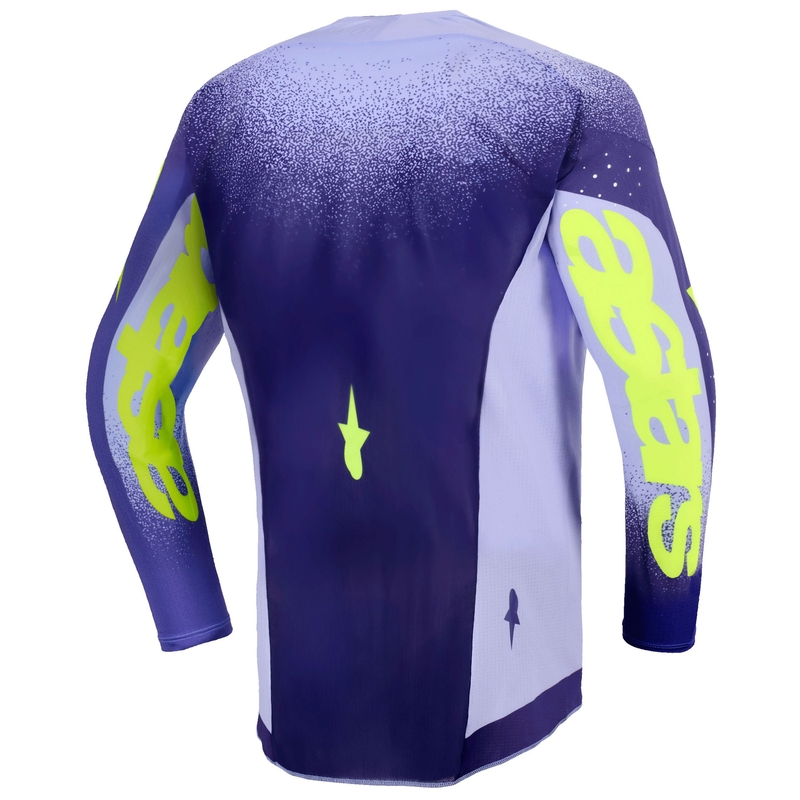 Koszulka motocrossowa dla dzieci Alpinestars Supertech Scenz w kolorze fioletowo-fluo-żółtym