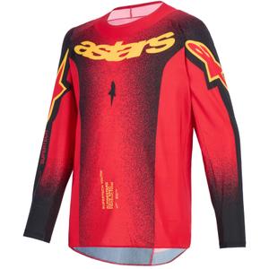 Koszulka motocrossowa dla dzieci Alpinestars Supertech Scenz w kolorze czerwono-czarno-żółtym