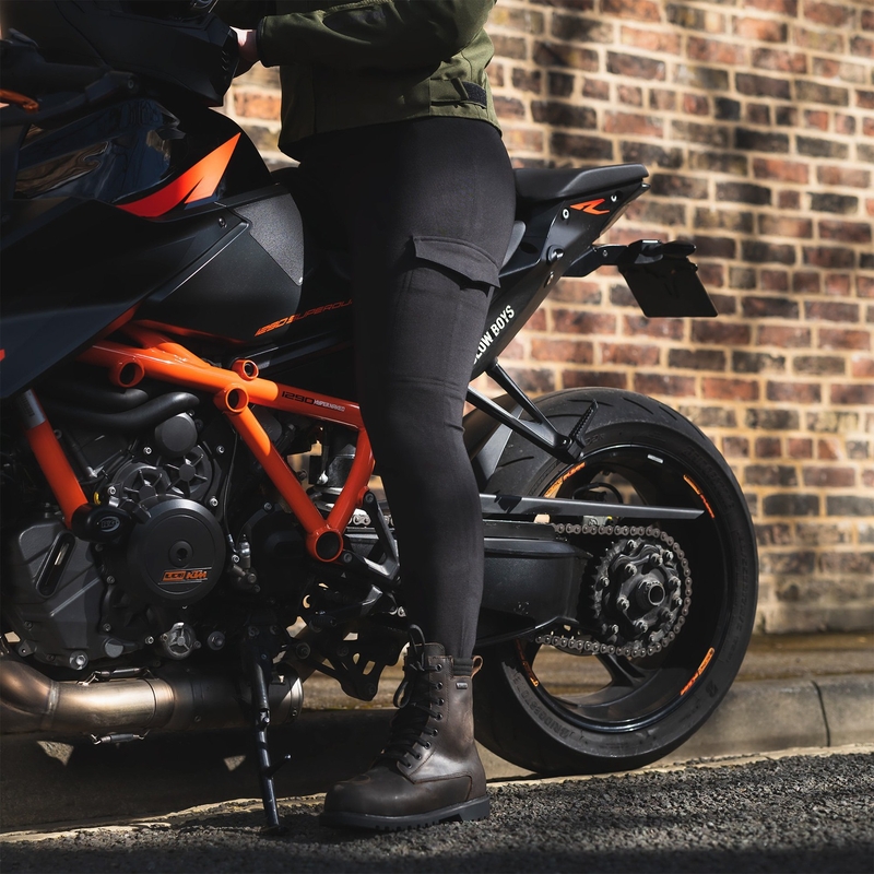Damskie legginsy motocyklowe Oxford Super Cargo z podszewką aramidową czarne