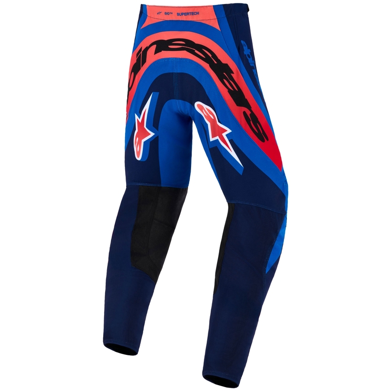 Spodnie motocrossowe dla dzieci Alpinestars Supertech Vista w kolorze granatowo-koralowo-kobaltowym