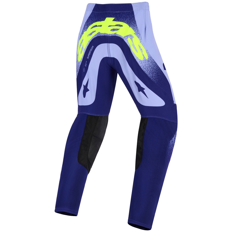 Spodnie motocrossowe dla dzieci Alpinestars Supertech Scenz w kolorze fioletowo-fluo-żółtym