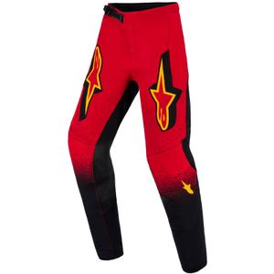 Spodnie motocrossowe dla dzieci Alpinestars Supertech Scenz w kolorze czerwono-czarno-żółtym