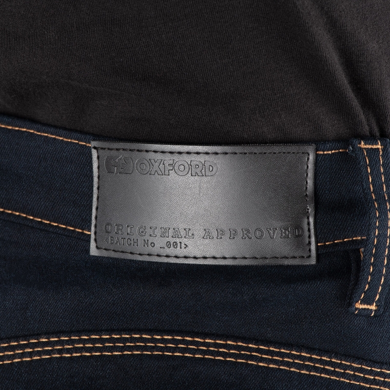 Damskie jeansy motocyklowe OXFORD ORIGINAL APPROVED SUPER STRETCH JEANS AA SLIM FIT niebieskie indygo