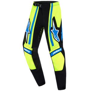 Spodnie motocrossowe dla dzieci Alpinestars Techstar Nomur w kolorze granatowo-fluo-żółto-niebieskim