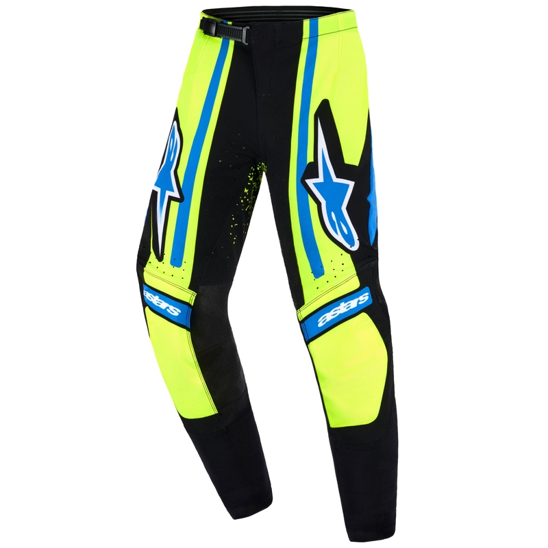 Spodnie motocrossowe dla dzieci Alpinestars Techstar Nomur w kolorze granatowo-fluo-żółto-niebieskim