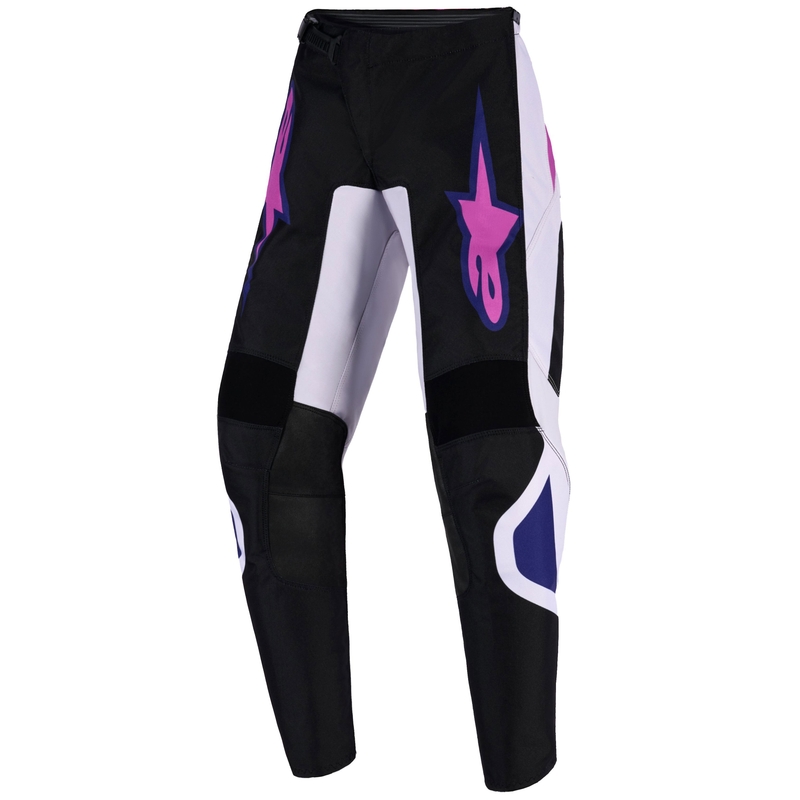 Spodnie motocrossowe dla dzieci Alpinestars Fluid Grid w kolorze czarno-jasnoszarym-fioletowym
