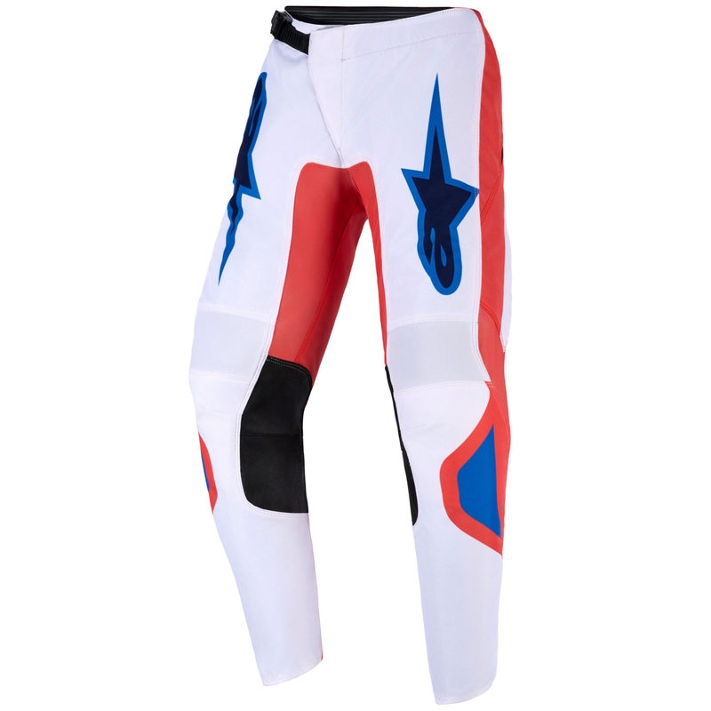 Spodnie motocrossowe dla dzieci Alpinestars Fluid Grid w kolorze pomarańczowo-niebiesko-białym