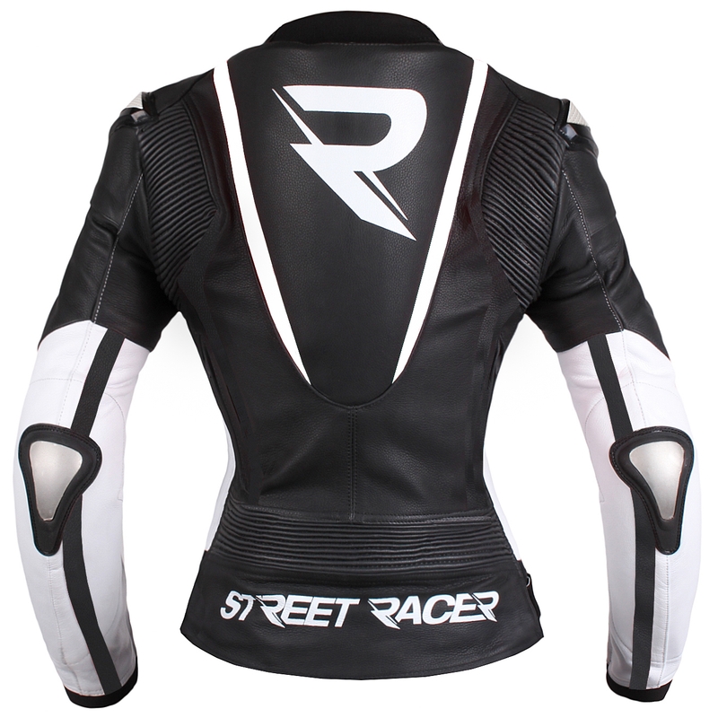 Damska skórzana kurtka motocyklowa Street Racer Electra czarno-biała wyprzedaż