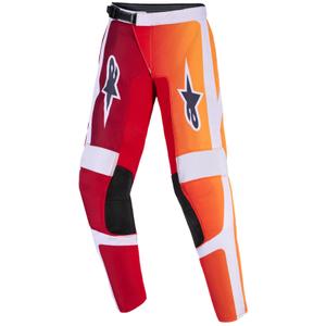 Spodnie motocrossowe dla dzieci Alpinestars Fluid Portl w kolorze czerwono-pomarańczowo-jasnoszarym