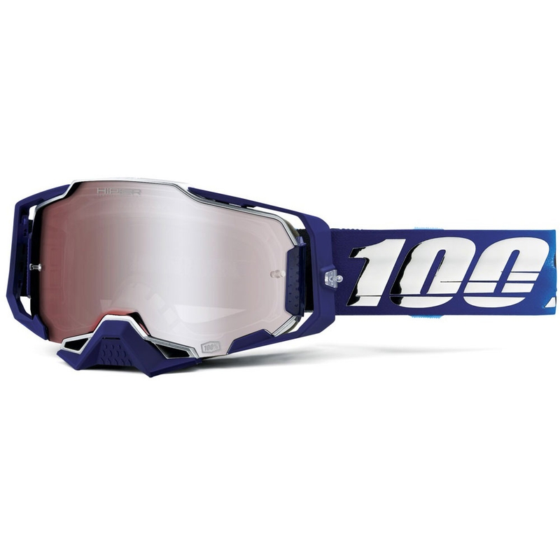 Gogle motocrossowe 100% ARMEGA Hiper Novel ze srebrnym pleksiglasem