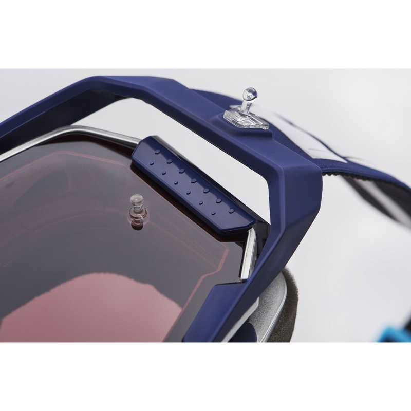 Gogle motocrossowe 100% ARMEGA Hiper Novel ze srebrnym pleksiglasem