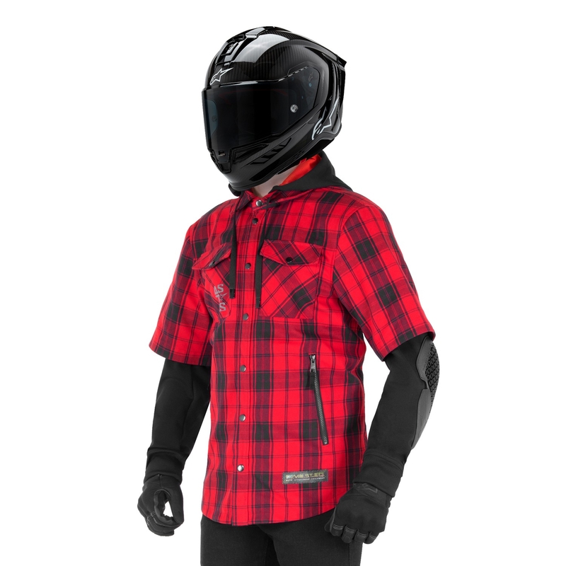 Koszulka motocyklowa Alpinestars MO.ST.EQ Tartan czerwono-czarna