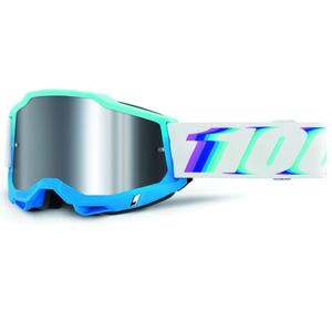 Gogle motocrossowe Accuri Stamino w 100% z lustrzanym, srebrnym pleksiglasem