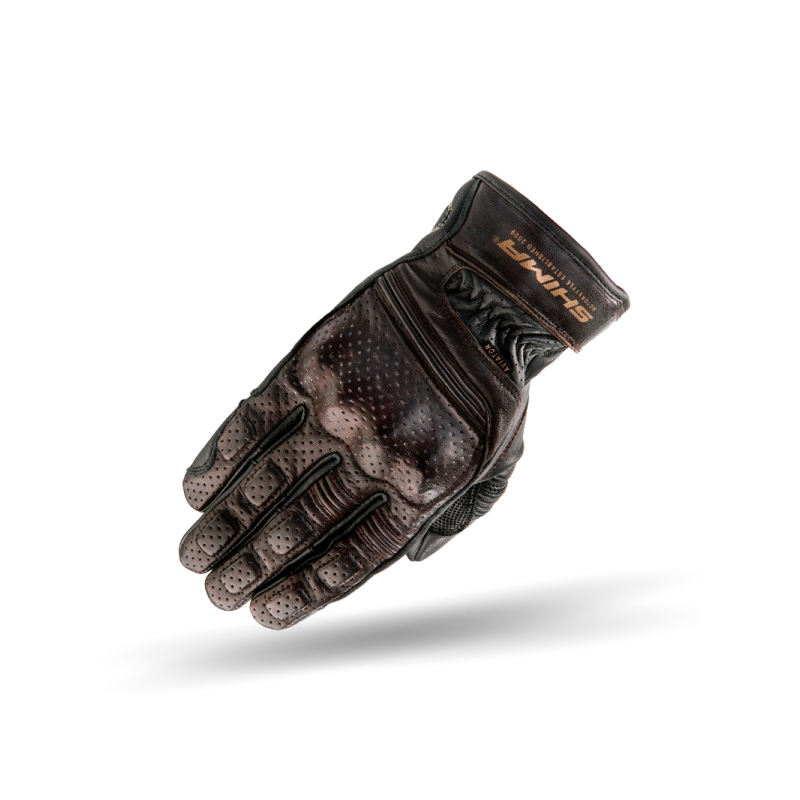 Rękawice motocyklowe Shima Aviator ciemno brązowe