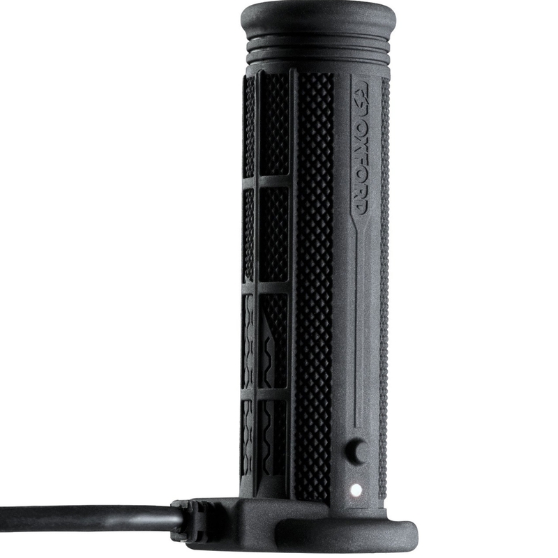 Podgrzewane manetki Oxford Hotgrips PRO Adventure ze zintegrowanymi elementami sterującymi w chwycie