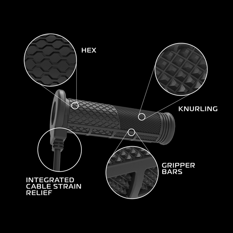 Podgrzewane manetki Oxford Hotgrips PRO Adventure ze zintegrowanymi elementami sterującymi w chwycie