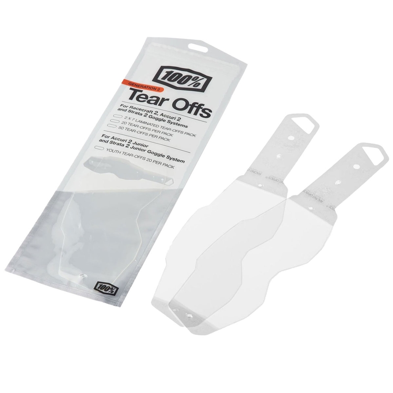 Laminowane zrywaki do gogli MX 100% RACECRAFT 2/ACCURI 2/STRATA 2