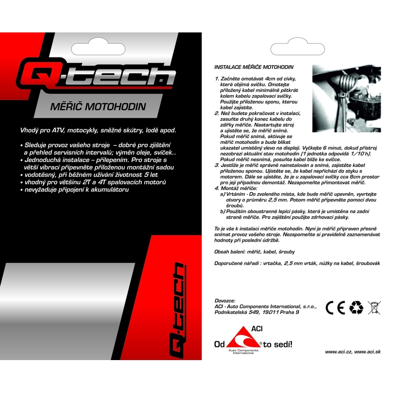 Licznik motogodzin Q-TECH pomarańczowy