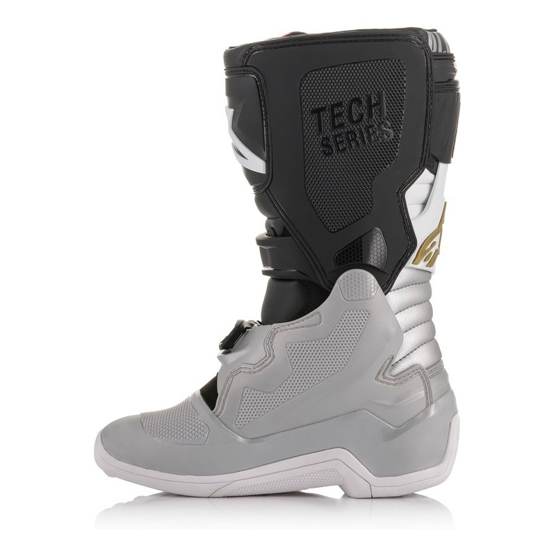 Buty motocrossowe dla dzieci Alpinestars TECH 7 S w kolorze czarno-srebrno-biało-złotym
