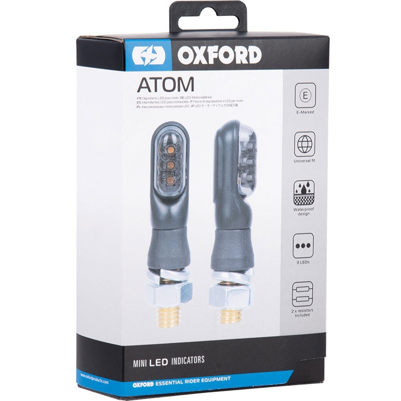 Miniaturowe kierunkowskazy Oxford LED Atom z rezystorami