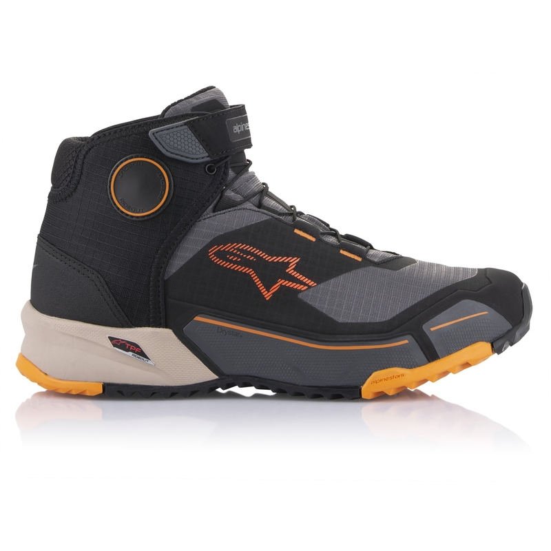 Buty motocyklowe Alpinestars CR-X Drystar czarno-brązowo-pomarańczowe