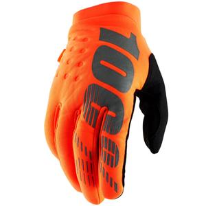 Rękawice motocrossowe 100% - USA BRISKER fluo pomarańczowo-czarne