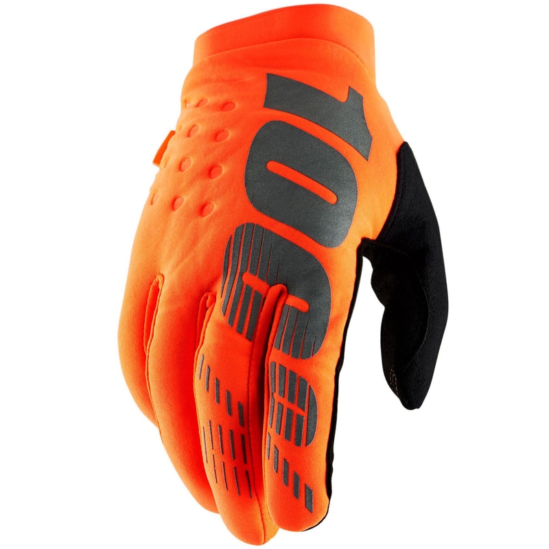 Rękawice motocrossowe 100% - USA BRISKER fluo pomarańczowo-czarne