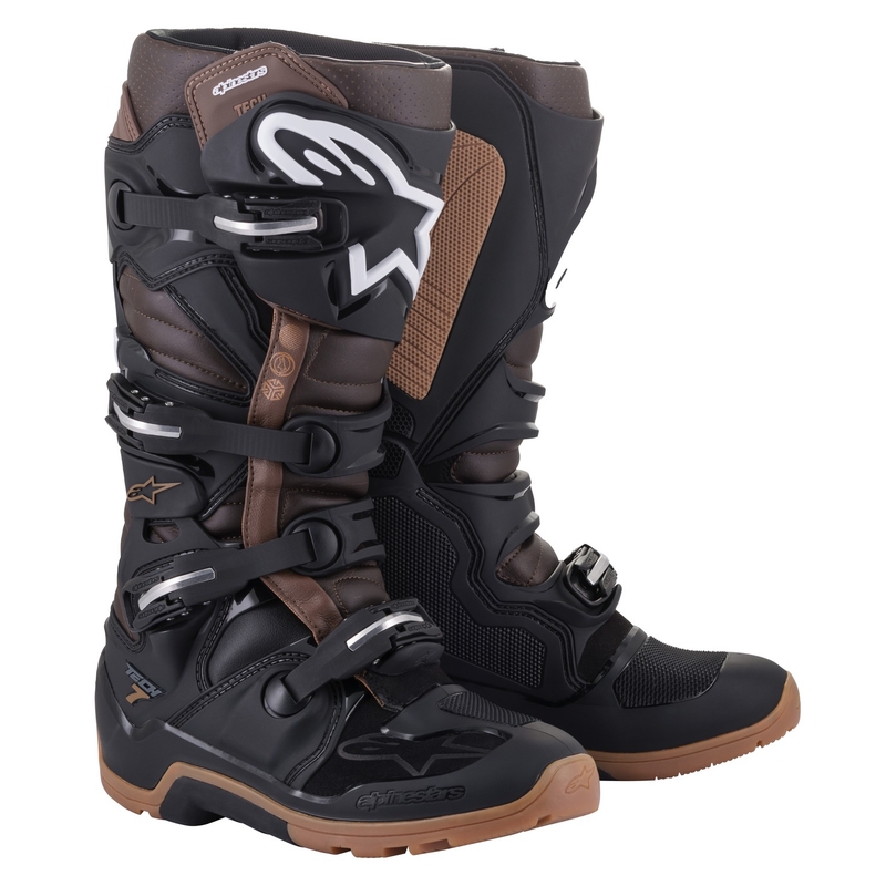 Buty motocyklowe Alpinestars Tech 7 Enduro w kolorze czarno-ciemnobrązowym