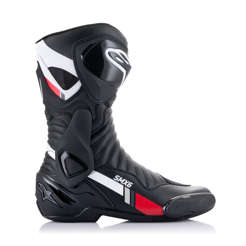 Buty motocyklowe Alpinestars S-MX 6 czarno-biało-szaro-czerwone