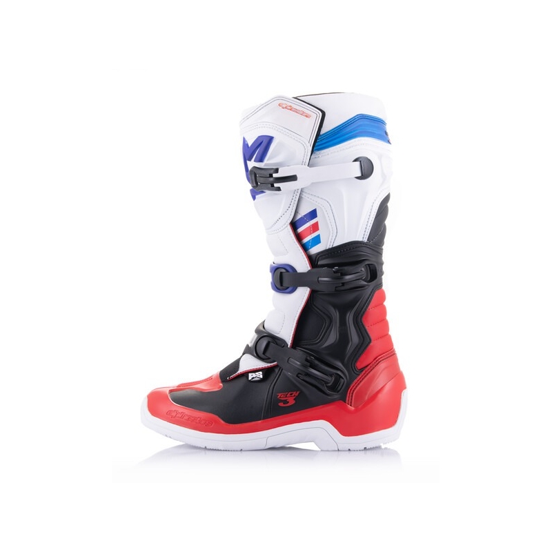 Buty motocrossowe Alpinestars TECH 3 biało-czarno-niebiesko-czerwone