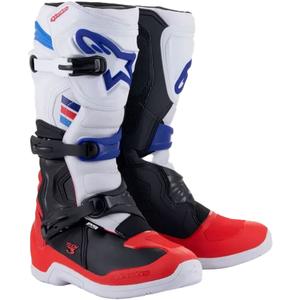 Buty motocrossowe Alpinestars TECH 3 biało-czarno-niebiesko-czerwone