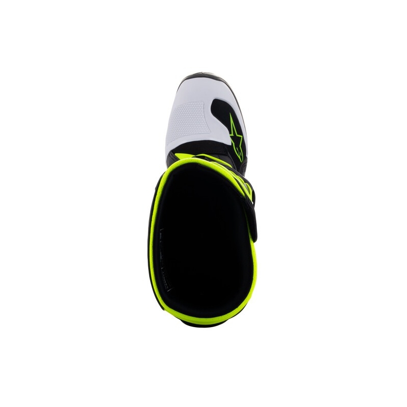 Buty motocyklowe dziecięce Alpinestars Tech 7 S czarno-biało-fluo-żółto-niebieskie