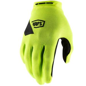 Rękawice motocrossowe 100% RIDECAMP w kolorze fluorescencyjnym żółtym