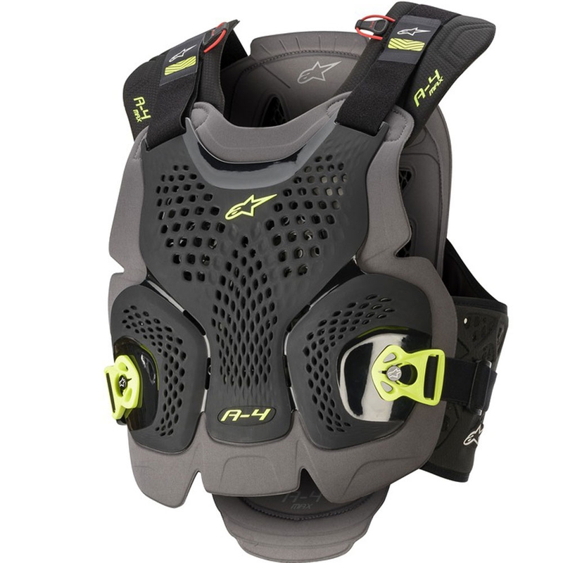 Ochraniacz klatki piersiowej Alpinestars A-4 MAX czarno-antracytowo-fluorescencyjny żółty