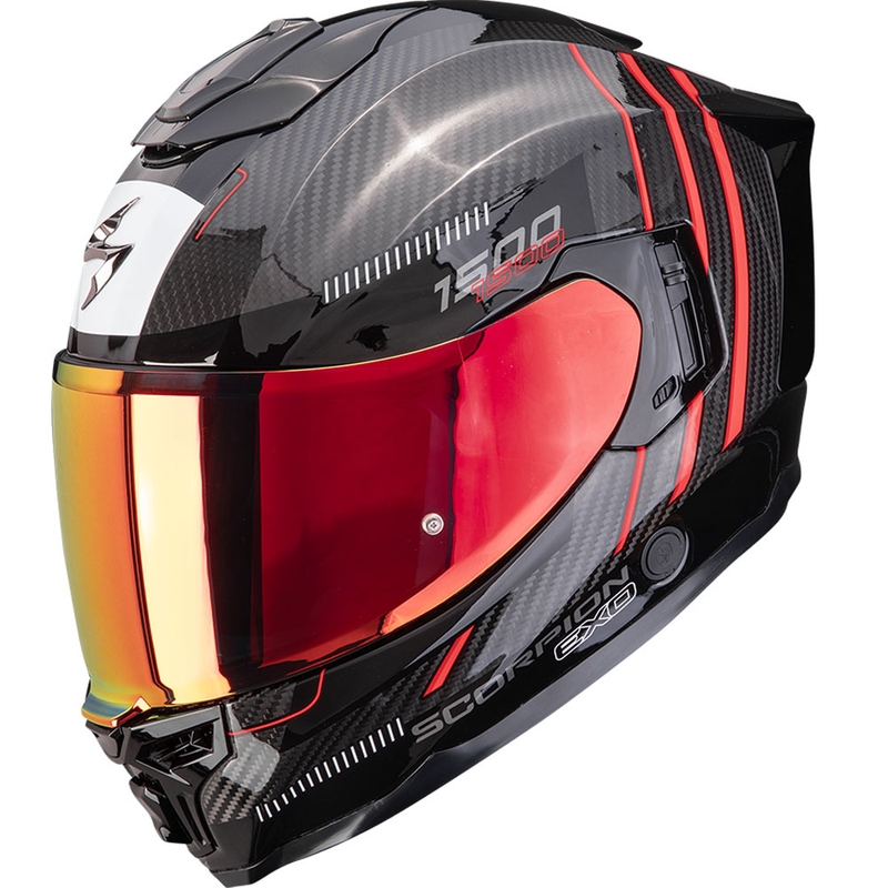 Kask motocyklowy integralny Scorpion EXO-1500 Carbon Air Zity w kolorze czarno-czerwonym
