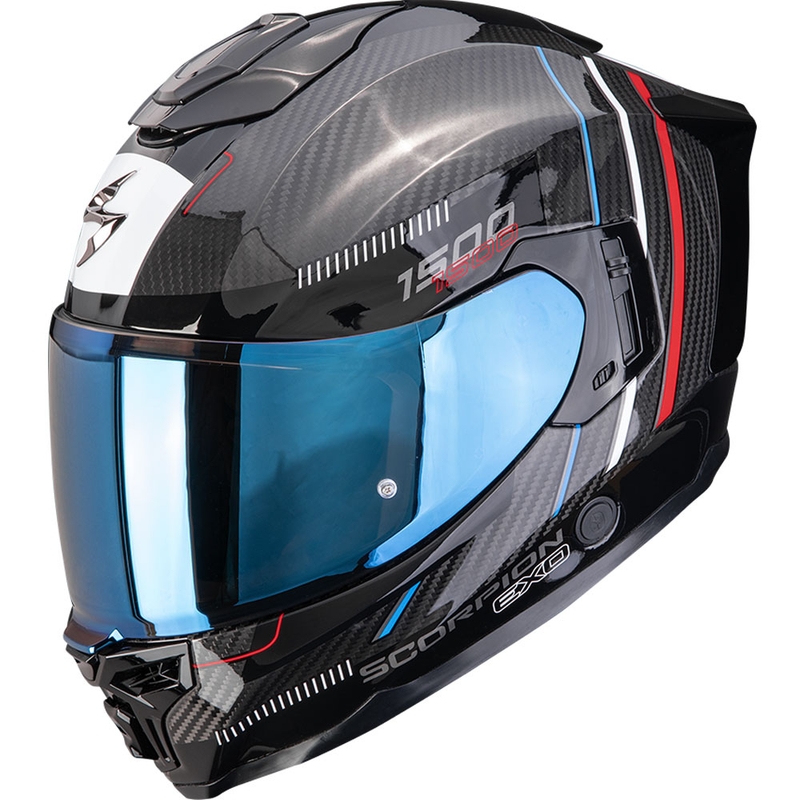 Kask motocyklowy integralny Scorpion EXO-1500 Carbon Air Zity czarno-czerwono-niebieski