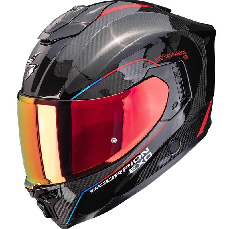 Kask motocyklowy integralny Scorpion EXO-1500 Carbon Air Mundi w kolorze czarno-czerwonym