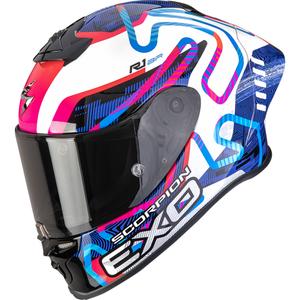 Kask motocyklowy integralny Scorpion EXO-R1 EVO II Air Cornering biało-niebiesko-różowy