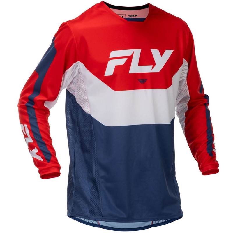 Koszulka motocrossowa FLY Racing Kinetic USA czerwono-biało-niebieska