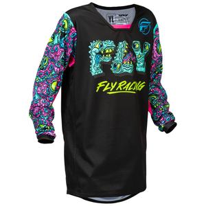 Koszulka motocrossowa dziecięca FLY Racing KINETIC MUTANT czarno-wielokolorowa