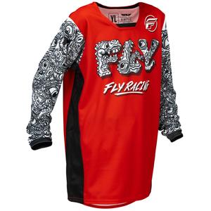 Koszulka motocrossowa dziecięca FLY Racing KINETIC MUTANT czerwono-biało-czarna