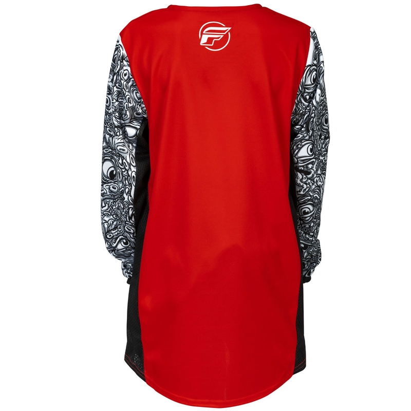 Koszulka motocrossowa dziecięca FLY Racing KINETIC MUTANT czerwono-biało-czarna